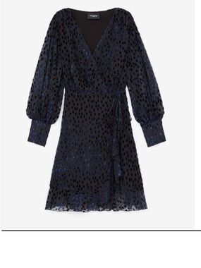 The Kooples Burnout Velvet Wrap Dress With Polka Dots